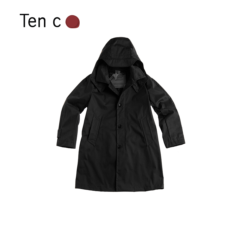 TenC25FW中长款连帽风衣外套