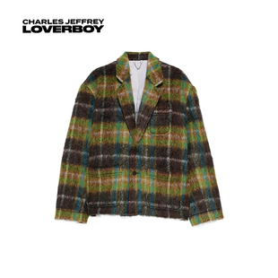 25FW LOVERBOY 复古撞色格纹呢料苏格兰夹克外套 Jeffrey Charles