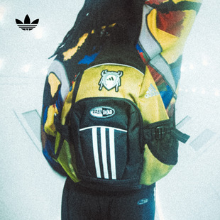 adidas阿迪达斯三叶草 提花运动斜挎包男女新款 BRAIN DEAD联名时尚