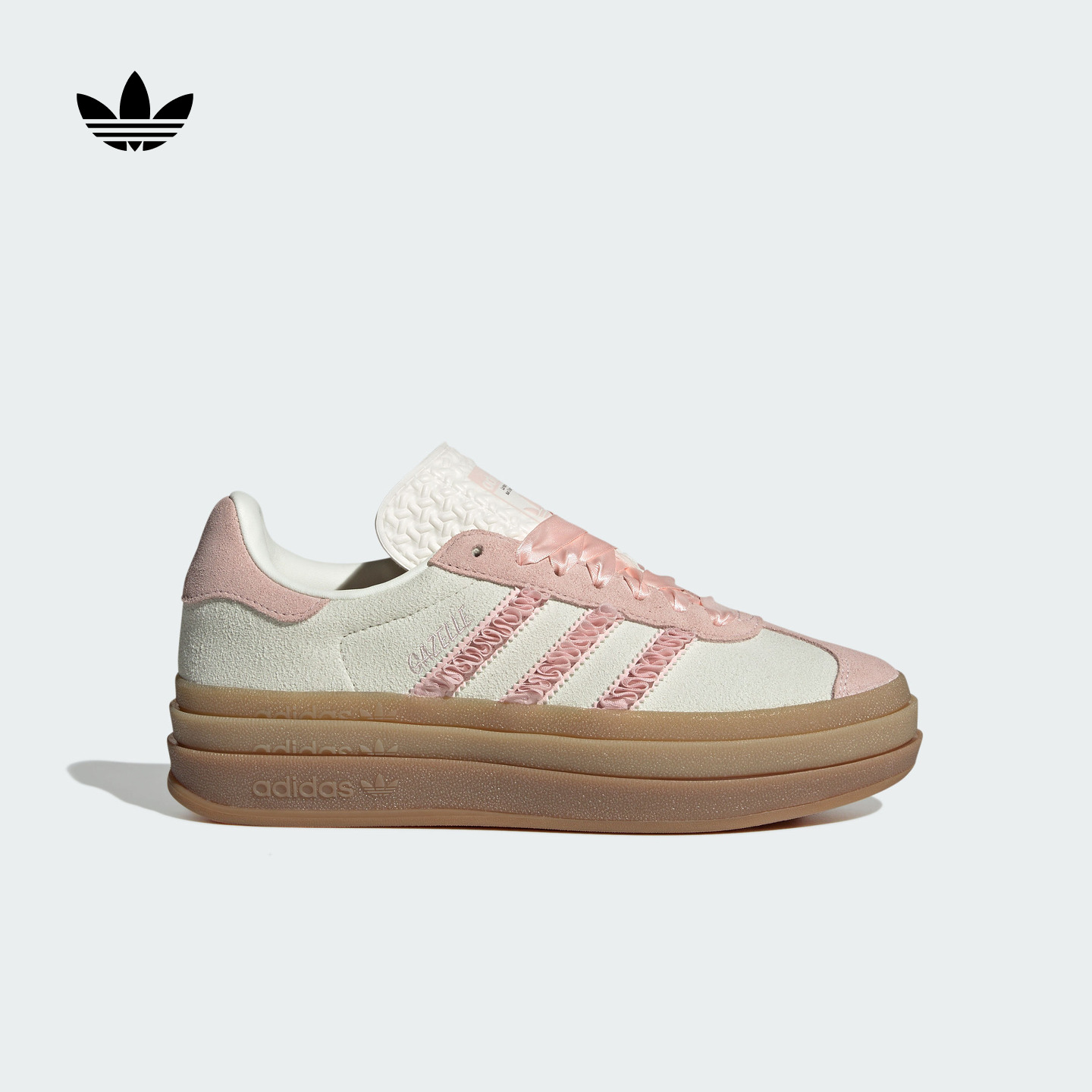 T头鞋阿迪达斯三叶草女厚底板鞋