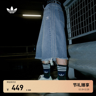 Originals阿迪达斯三叶草 adidas 休闲宽松牛仔运动五分短裤 女夏季