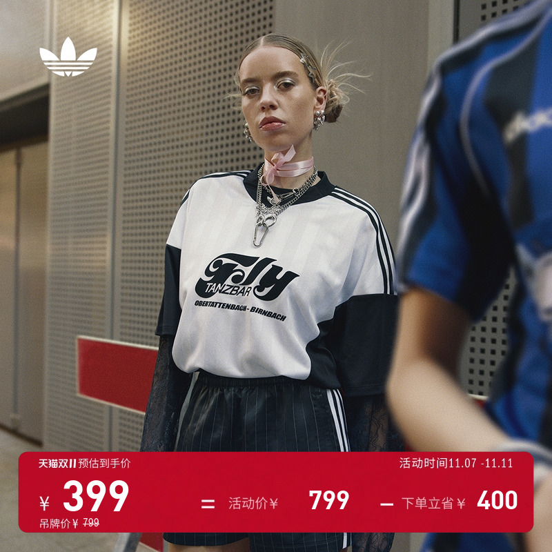 阿迪达斯三叶草女运动长袖球衣