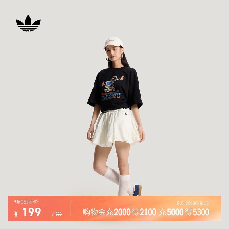 印花针织纯棉亲肤宽松短袖T恤男女夏季adidas阿迪达斯三叶草