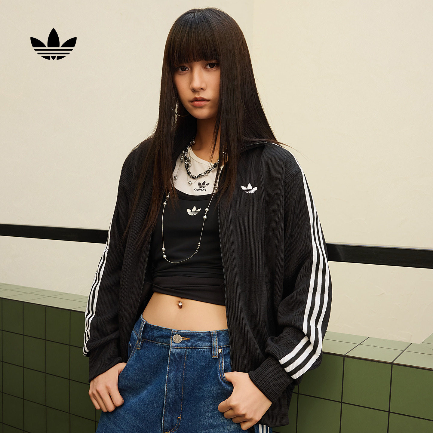 休闲简约宽松双向拉链针织夹克外套男女新款adidas阿迪达斯三叶草,运动服/休闲服装,运动茄克/外套,淘宝优惠券,粉丝福利购,淘宝优惠卷