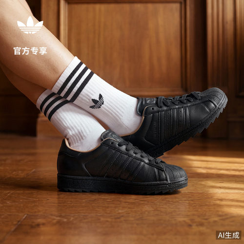 阿迪达斯三叶草男女贝壳头板鞋