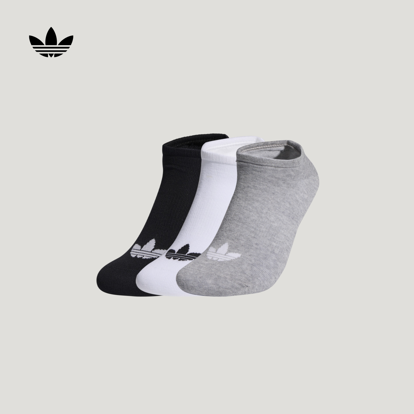 阿迪达斯三叶草三双装抗菌袜子