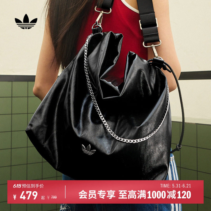 时尚街头风大容量休闲单肩斜挎包男女新款adidas阿迪达斯三叶草