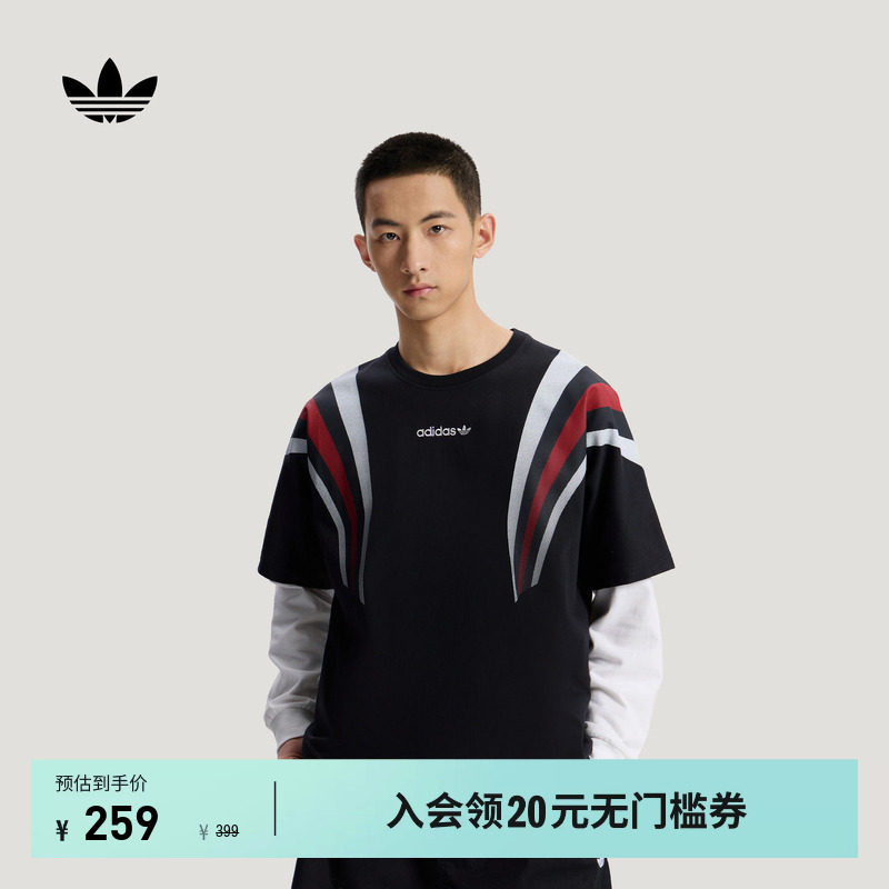 阿迪达斯三叶草男纯棉短袖T恤图片