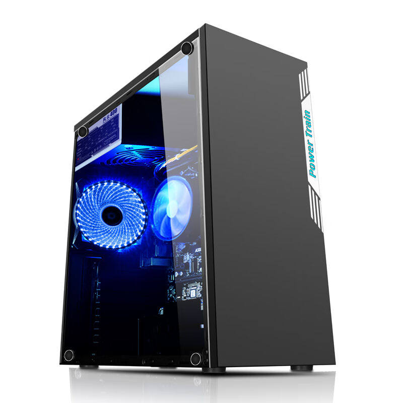 动力火车(powertrain)小新黑色电脑机箱atx大板主机箱钢化玻璃