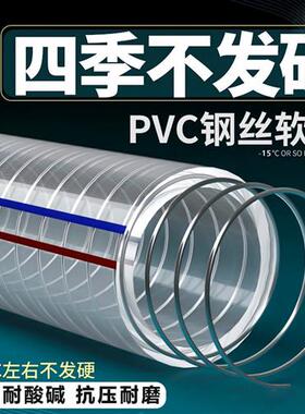 PVC钢丝软管大口径透明塑料110/150/160/133/80mm排水内衬钢丝管