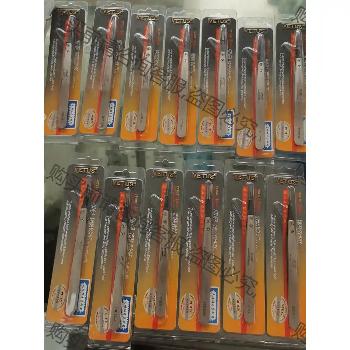 VETUS可换头镊子尖头bu锈钢防静电镊子ESD259A和AA 议价再拍 拆机