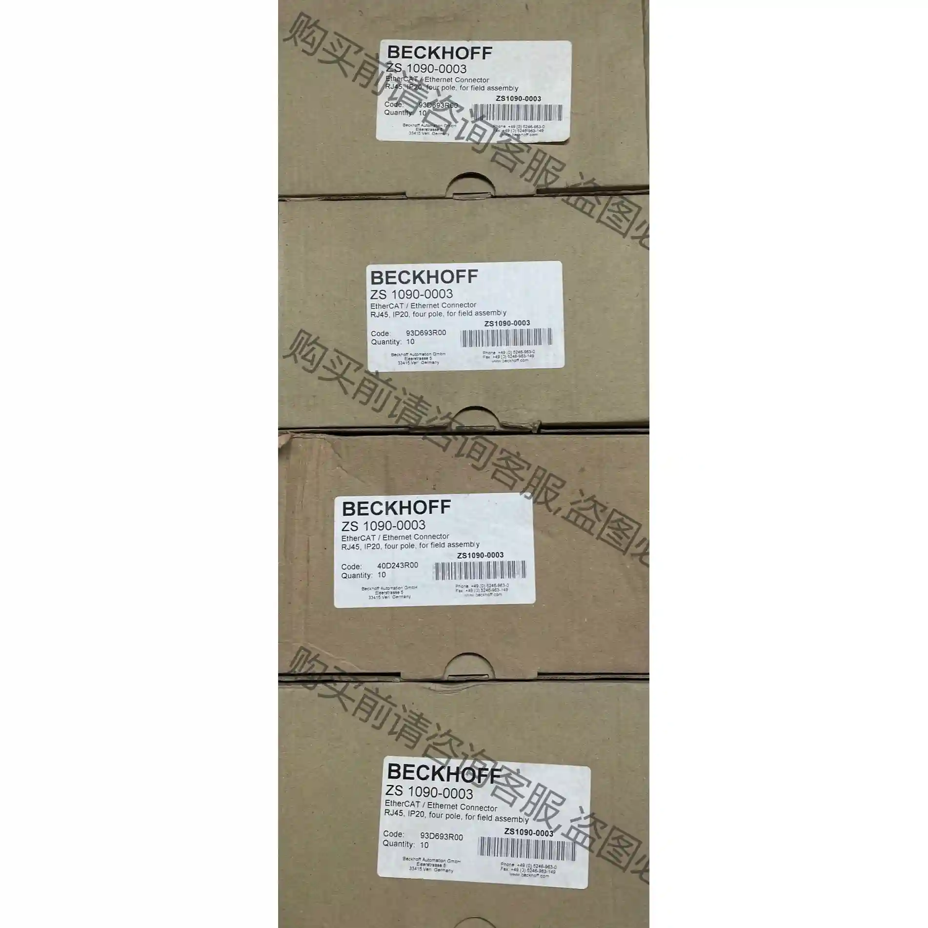 倍福RJ45连接器，型号ZS 1090-0003，全新未使用 议价再拍 拆机件