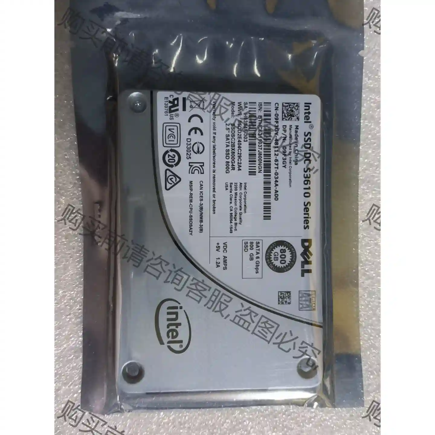 英特尔s3610 800g dell 戴尔版本mlc颗粒现货 议价再拍 拆机件