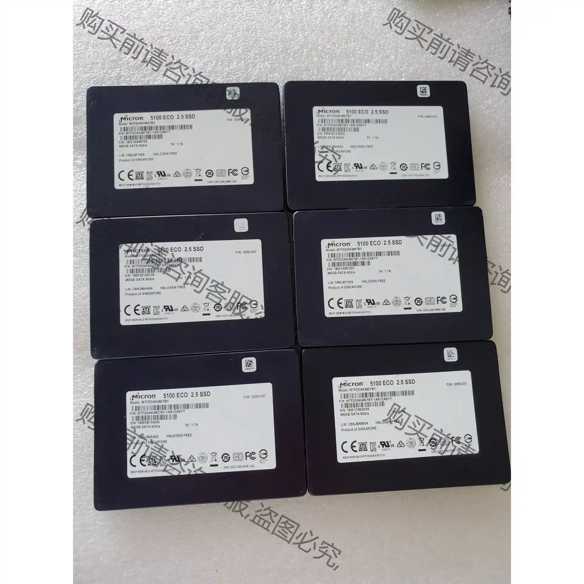 镁光5100ECO 480G 健康度低 懂的来 议价再拍 拆机件