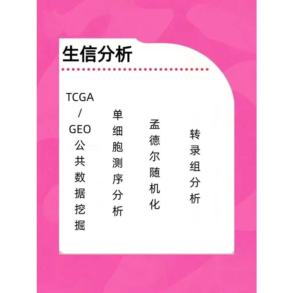 生信分析科研基因细胞蛋白代谢转录组宏基因全基因网药孟德尔MR