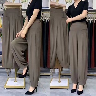 女士高腰垂感显瘦宽松休闲哈伦松 灯笼裤 2026年春夏季 高级感薄款
