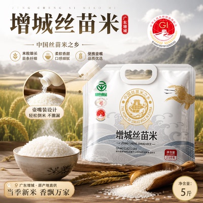 挂荔牌增城丝苗米5斤轻量便携