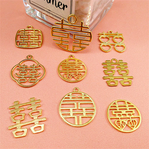 囍字吊坠diy手工制作项链