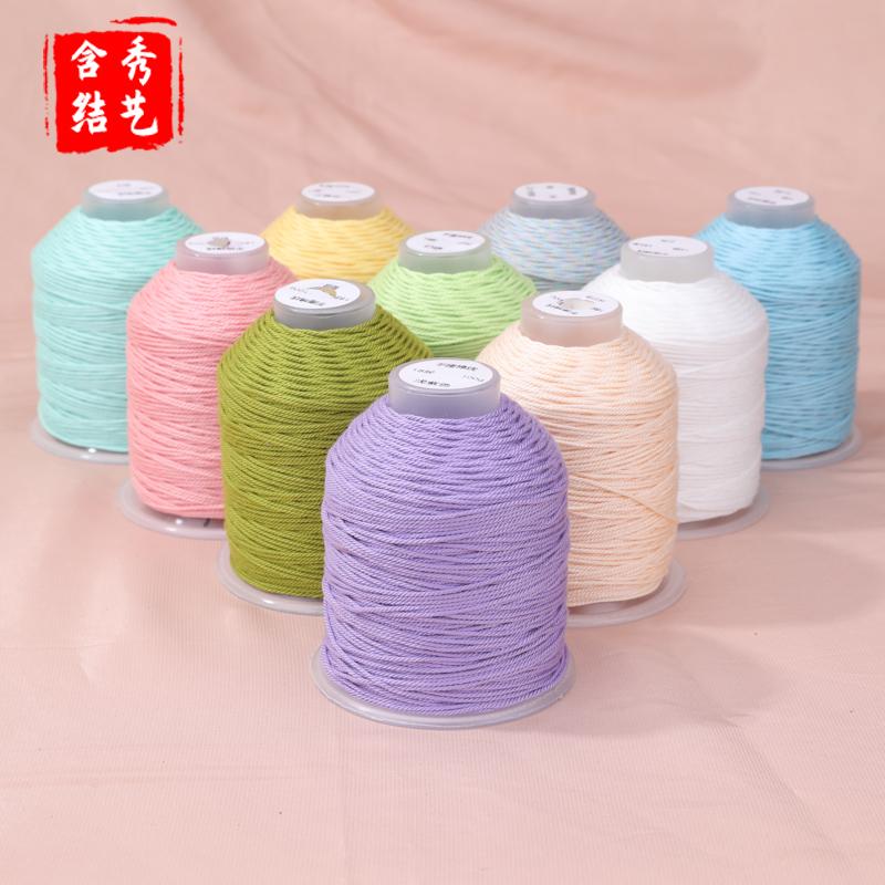 藏式手搓棉线大卷1.5mm项链渐变流苏穗子串珠DIY手绳多色穿佛珠线