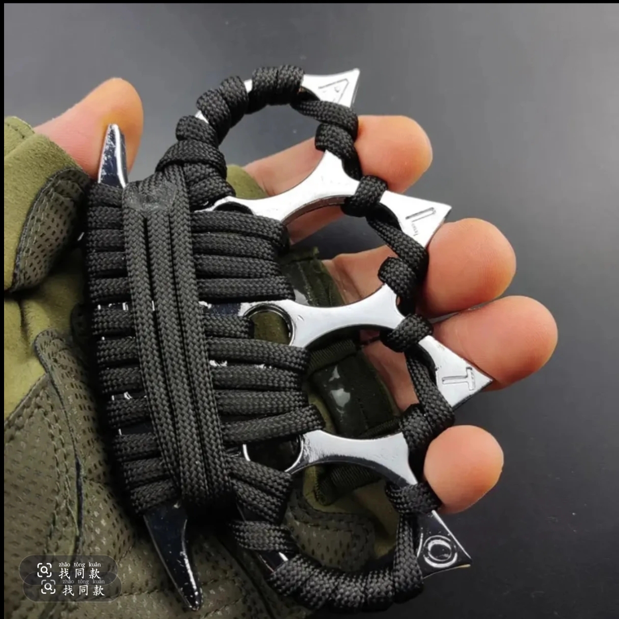 四指指虎拳套合法防身武器铁拳头打架自卫神器加厚戒指环玻纤拳扣
