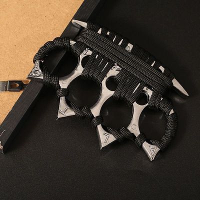 防身专用指虎黑拳套指环手合法拳刺手刺武器非钛钢不锈材质铁拳头