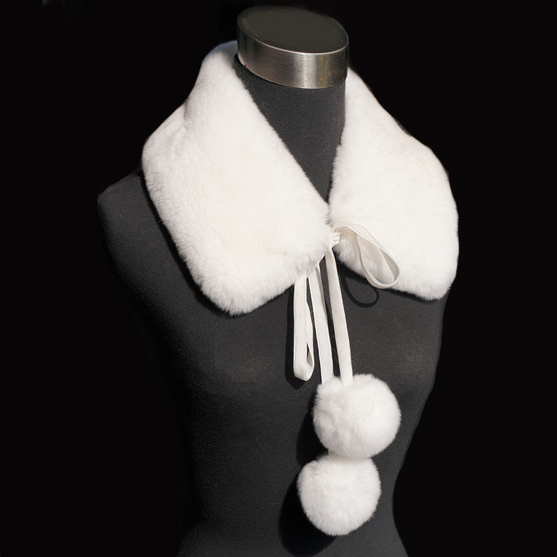 獭兔毛皮真毛领子可爱丝带毛球款毛绒围脖皮草毛毛围巾女秋冬百搭,服饰配件/皮带/帽子/围巾,围巾/丝巾/披肩,淘宝优惠券,粉丝福利购,淘宝优惠卷