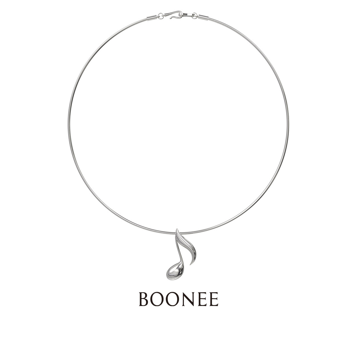 BOONEE音符立体吊坠项链图片