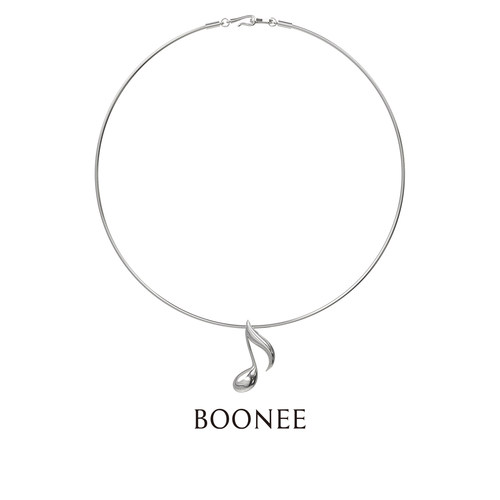 BOONEE音符立体吊坠项链
