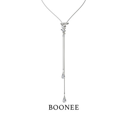 BOONEE奶油卷可抽拉长款项链女小众设计高级感毛衣链装饰项链配饰