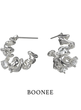 BOONEE奶油卷耳环女小众设计高级感耳饰2025年新款耳钉送女友礼物