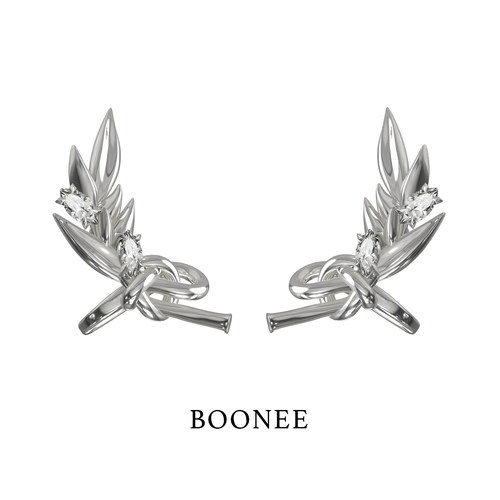 BOONEE绳结麦穗耳环耳夹
