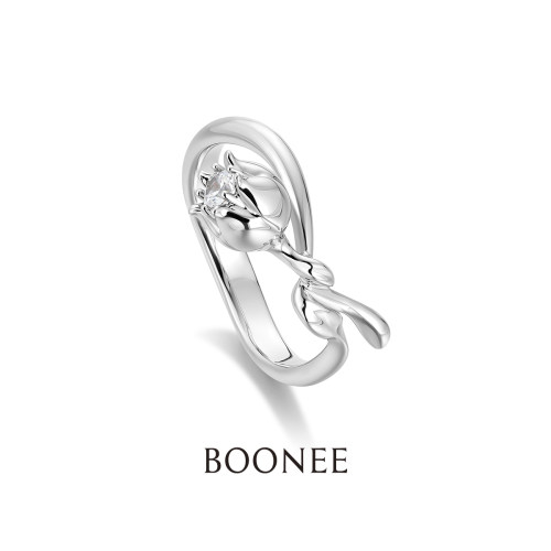 【新品】BOONEE秘境花园系列镶钻铃兰戒指女款小众设计高级感指环