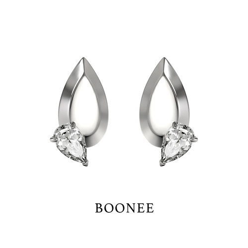 BOONEE轻奢小众镶钻水滴耳钉