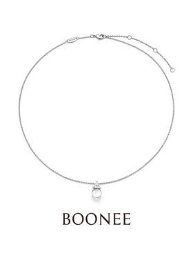BOONEE三角锆石水滴透明珠项链