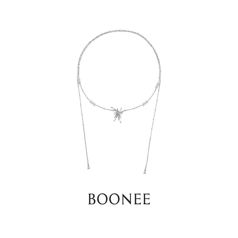 【新品】BOONEE熔岩蝴蝶清透宝石长款项链女高级感轻奢小众毛衣链