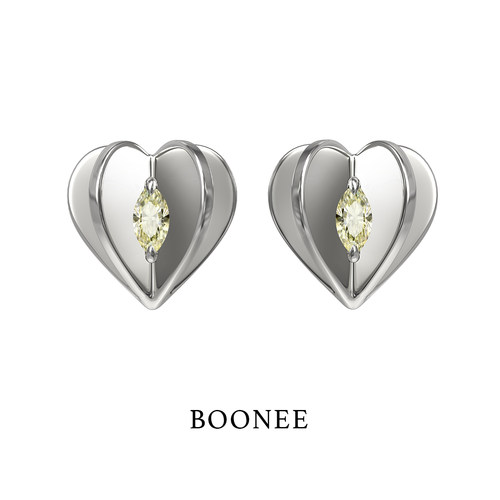 BOONEE立体瓣状爱心耳环