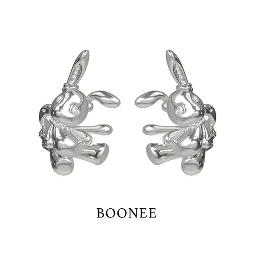 BOONEE亮钻小兔子耳骨夹