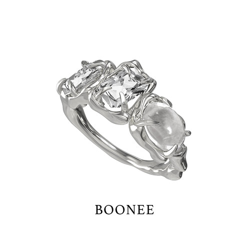 BOONEE清透宝石拼接戒指