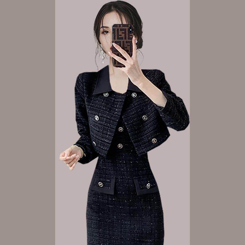 BLLOUKE高级感气质名媛套装裙女2024秋季新款时尚洋气减龄女装裙