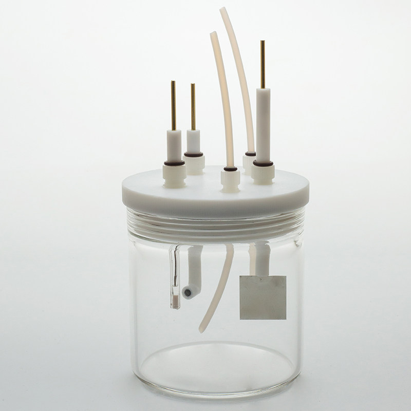 带气管的三电极和两气孔五孔密封电解槽电解池反应池电解瓶反应瓶电化学电解装置