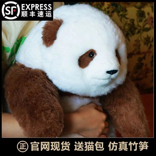 熊猫工厂5月七仔萌兰和花花仿真大熊猫公仔玩偶送男女生日礼物