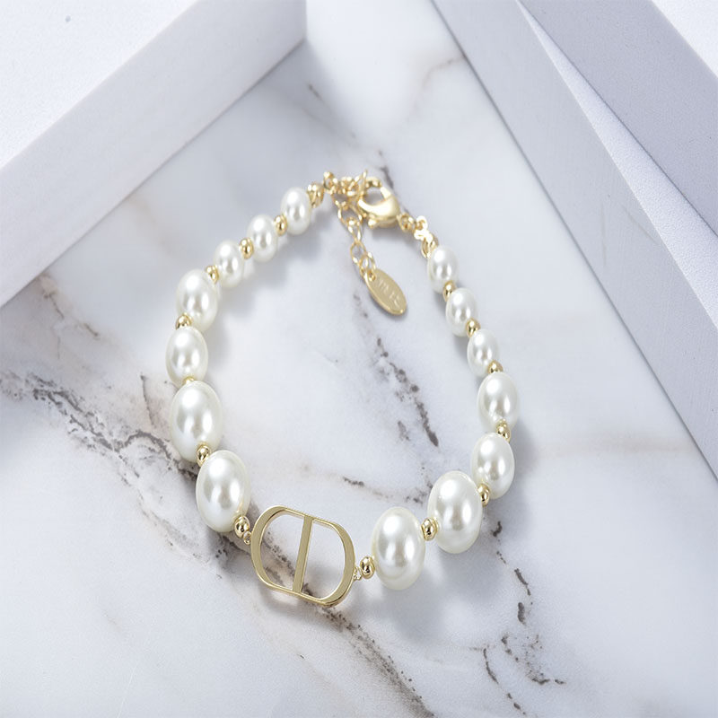 简梵洛小众设计手饰夏季新天然珍珠母贝拼接合金奢华优雅风手链女