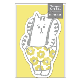 日本mind wave咕噜咕噜猫之介书信套装可爱高品质和纸造型信纸信封非标准留言卡闺蜜礼物生日介日祝贺信笺