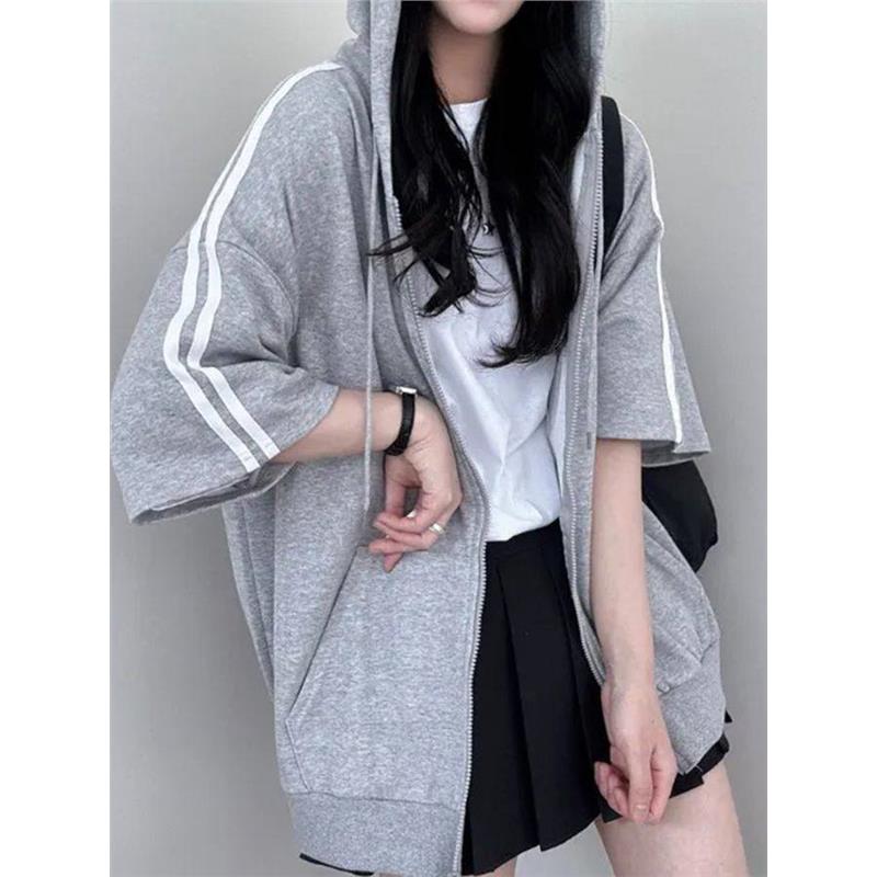 连帽拉链短袖T恤女装2026