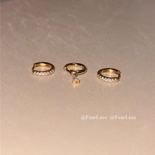 FEARLESS jennie同款耳扣不对称水滴小耳圈两戴简约个性耳环耳饰