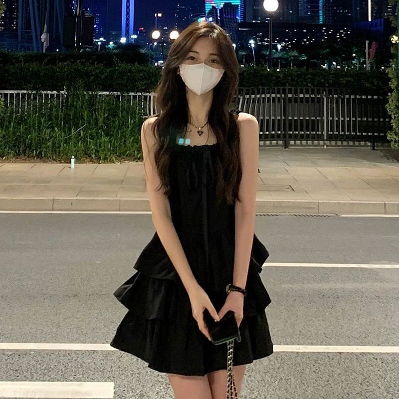 2025夏季新款法式甜妹黑