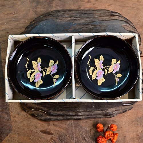 日本回流瓷手绘茶渣桶大碗一对