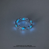 戒指 创意夜光五角星锌合金 无聊了戴个能发光 星星