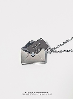 小众潮情侣可打开情书信封项链