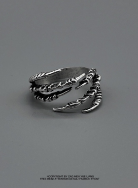 无聊了在手上戴一个爪子!朋克风食指 指环饰品 暗黑系戒指